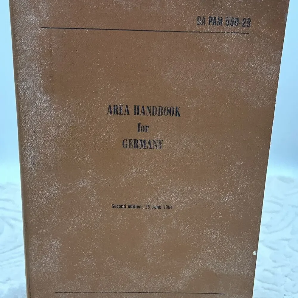 Military handbook, Rare DA Pam #550-29, Area Handbook for Germany June 1960